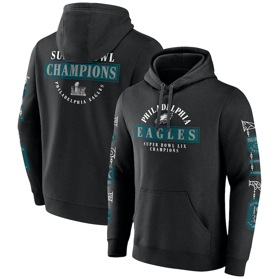 Men Philadelphia Eagles Black  NFL 2025 hoodie style 5